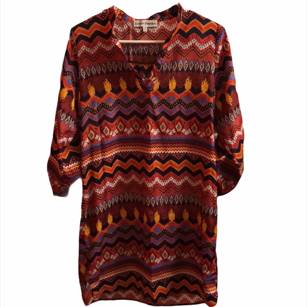 Almost Famous Medium orange tribal print dress